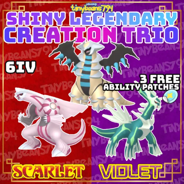 Pokemon Scarlet and Violet Shiny Palkia 6IV-EV Trained