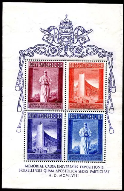 Vaticano 1958 -  Foglietto Bruxelles Nuovo ** Mnh