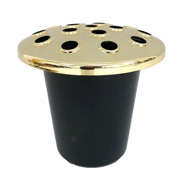 DAVID FISCHHOFF MEMORIAL Graveside Flower Vase Insert Black & Gold 1