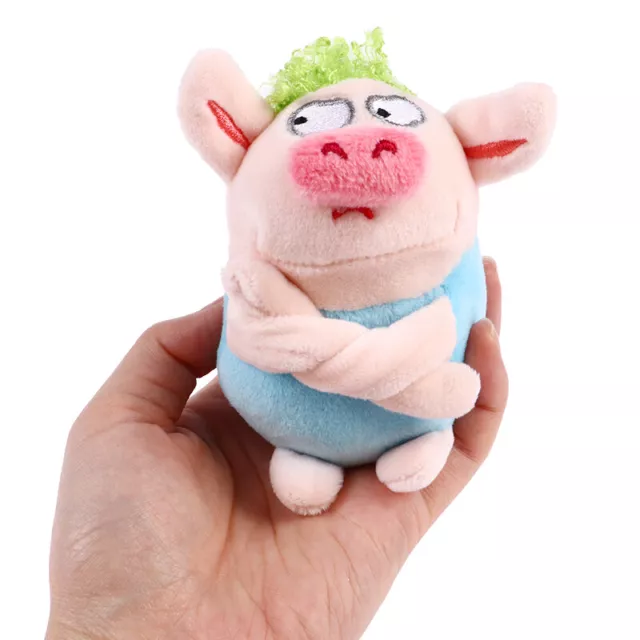 1Pc Green Angry Pig Soft Plush Doll Toy Plush Stuffed Keychain Pendant Bag De=s=