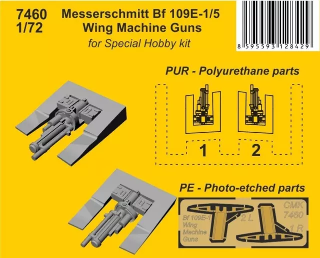 CMK 7460 - 1:72 Messerschmitt Bf 109E-1/5 Wing Machine Guns - Neu