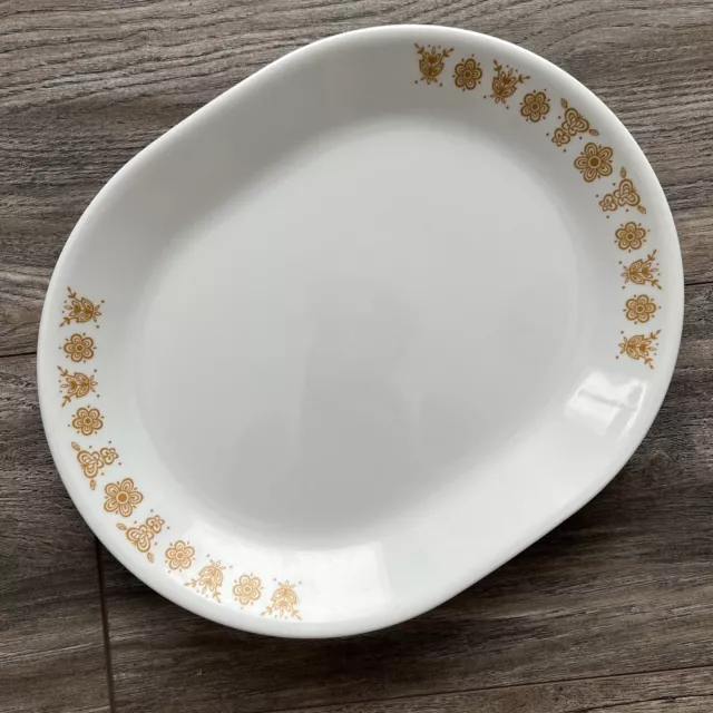 Vintage Corelle Butterfly Gold SERVING PLATTER Oval 12.25" X 10”