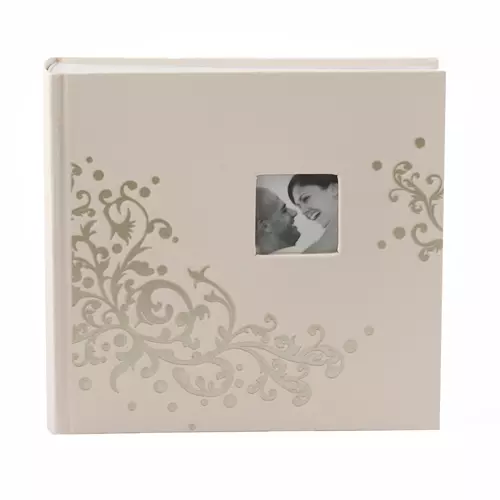 Fotoalbum / Gästebuch zur Hochzeit Ornament 23,0 x 22,0 cm creme Hochzeitsalbum