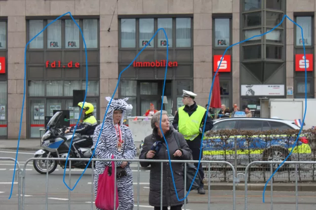 Foto Polizei Mülheim Ruhr Streifenwagen Motorrad BMW Karneval 2017 (20 x 15 cm)