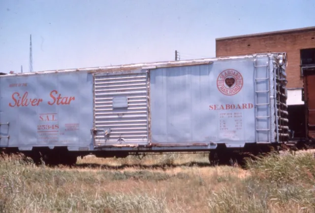 DUPLICATE RAILROAD SLIDE SAL SEABOARD AIR LINE 25348 boxcar Dallas TEXAS 1961