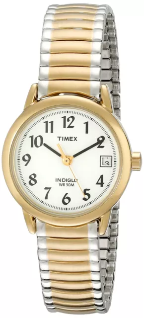 Timex Womens Easy Reader 25mm Watch – Two-Tone Case White Dial with Two-Tone