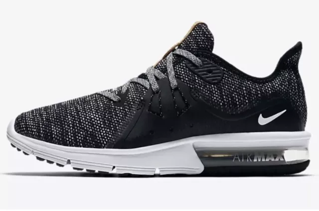 Women's Nike Air Max Sequent 3 Running Shoe Black/Grey Sizes 9.5 NIB 908993-011 2