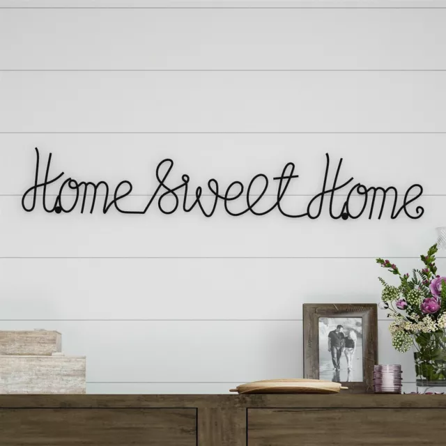 Home Sweet Home Cursive Metal Cutout Sign Rustic Decor Wall Hanging 32 Inch