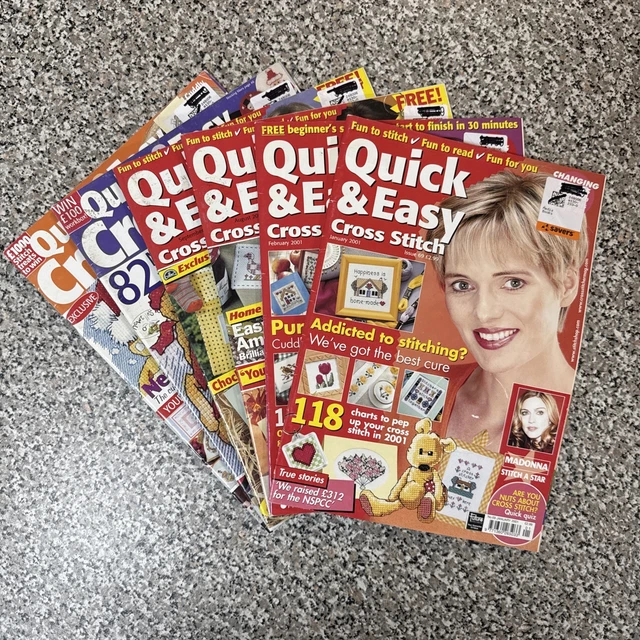 QUICK AND EASY Cross Stitch Magazine, 6 X 2001 Bundle £16.09 - PicClick UK