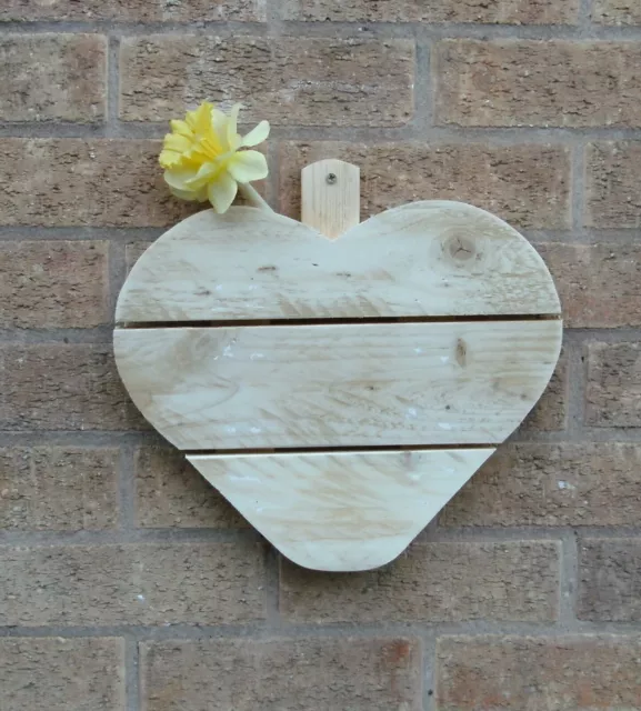 wooden heart old timber rustic wall hanging ornament