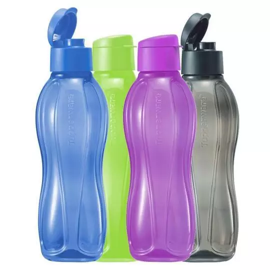 Tupperware Brand Water Bottle Flip H20 One The Go Eco Easy Drink Top 1Litter