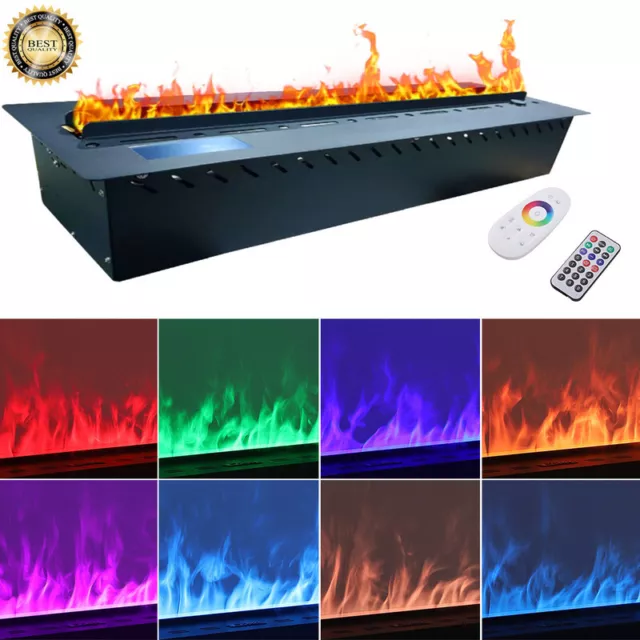 3D Water Vapor Electric Fireplace 7 Colour Fire Flame Effect + Remote Control UK