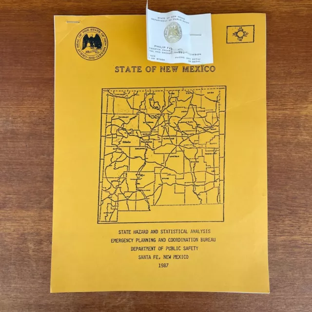 1987 State of New Mexico Dept Public Safety Emergency Planning & Coord Booklet