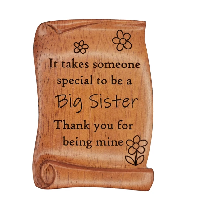 Grande Sister Pergamena Placca Legno Magnete Regalo 7cm It Fanno Someone Special