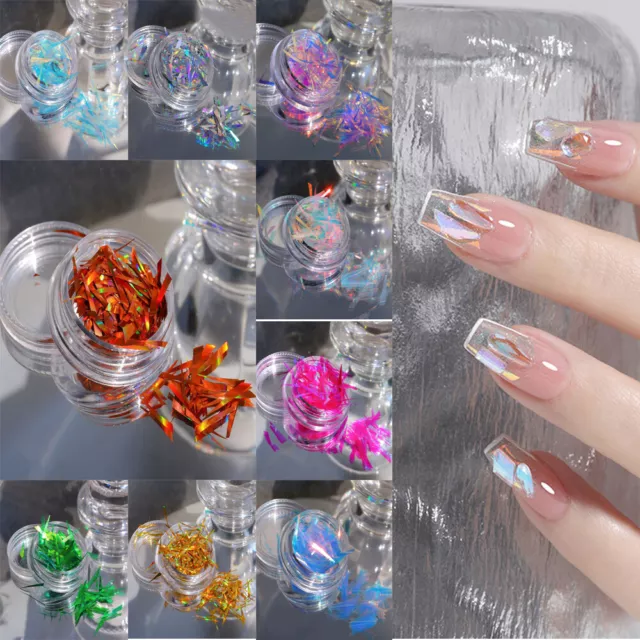 BROKEN GLASS NAIL FOIL 6 Colours NAILS EFFECT Stickers Shattered Angel Paper  UK