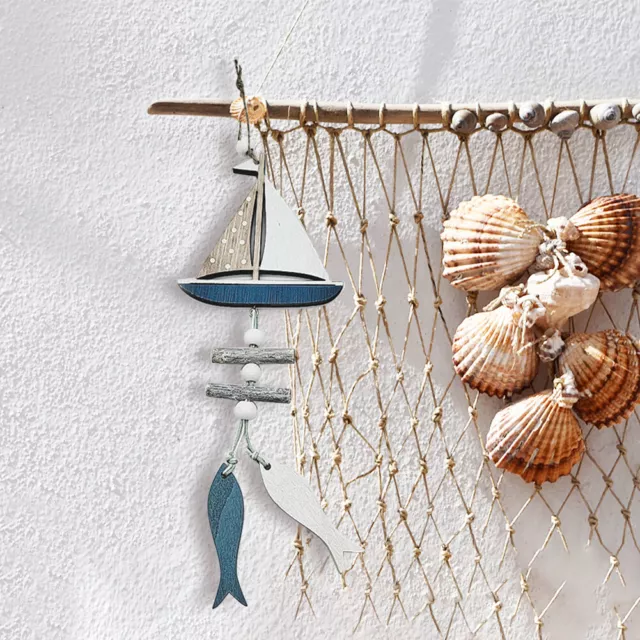 Wooden Living Room Fish Hanging Ornament Craft Home Decor Nautical Style Bedroom