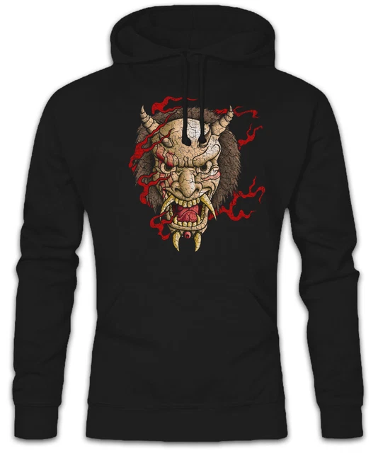 Oni Mask I Hoodie Sweatshirt Samurai Warrior Japan Japanese Tengu Theatre Obake