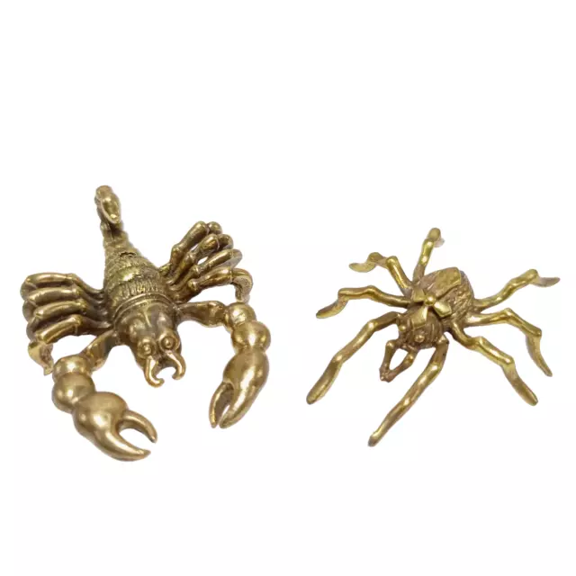 Scorpion Spider Ornament Animal Brass Figurines Miniatures Metal Statue Decor