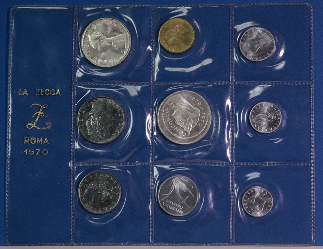Repubblica Italiana serie divisionale anno 1970 500 e 1000 lire argento Repubblica Italiana serie divisionale anno 1970 500 e 1000 lire argento