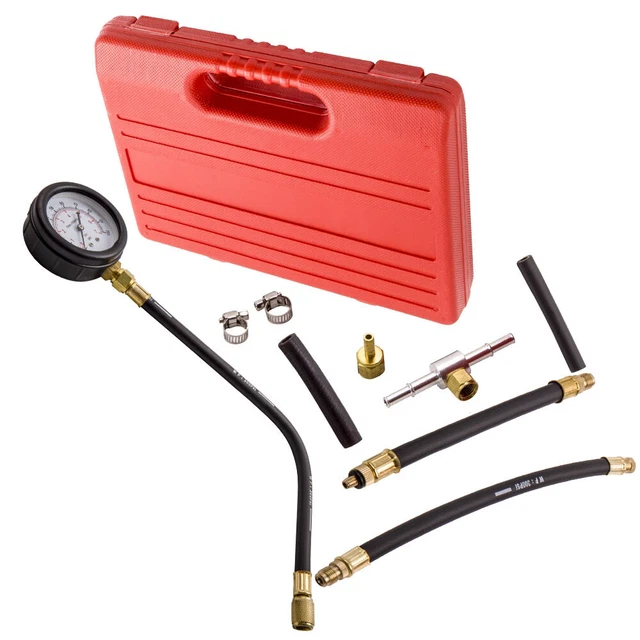 Oil Fuel Pressure Meter Tester Tool Gauge Diesel Petrol Car Garage Fitting Set