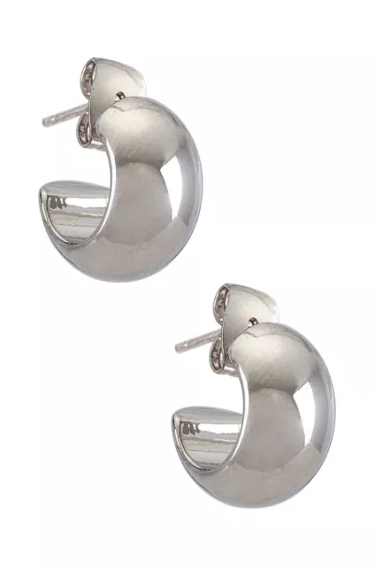 New REVOLVE Tube Half Round Huggies joolz by Martha Calvo Earrings Silver