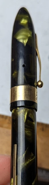 Sheaffer 14k Autograph Oversize Balance Green vintage fountain pen solid gold 8