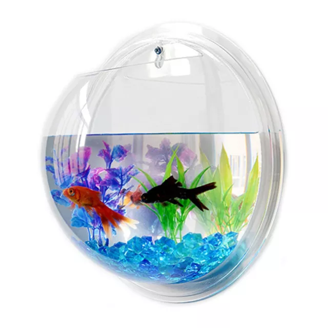 Artificial Mini Aquarium Fish Tank Wall Hanging Bowl Decorate Vase