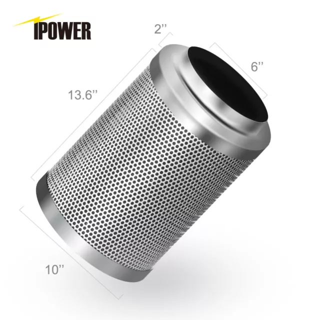 iPower 6" Inch Air Carbon Charcoal Filter for Odor Control Exhaust Inline Fan 2