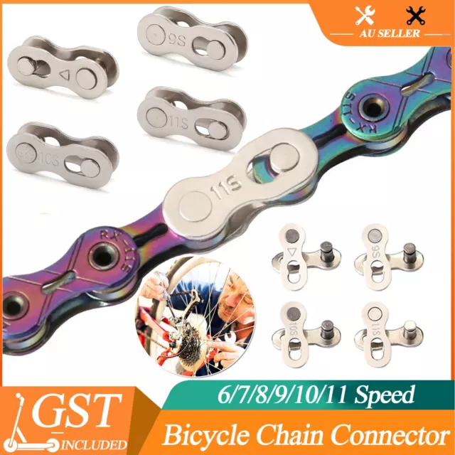 5 Pairs 6/7/8/9/10/11 Speed Bike Chain Master Link Connector QR + Simple Tool AU