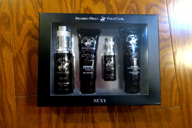 ❤️ POLO CLUB ❤️COLOGNE SEXY MEN 4pc. SET Original box DEODORANT BALM WASH SPRAY