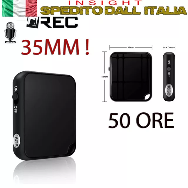 Micro Mini Registratore Spia Audio Vocale Spy Spia Audio Ambientale 50 Ore