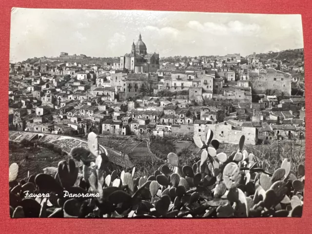 Cartolina - Favara ( Agrigento ) - Panorama - 1955 ca.