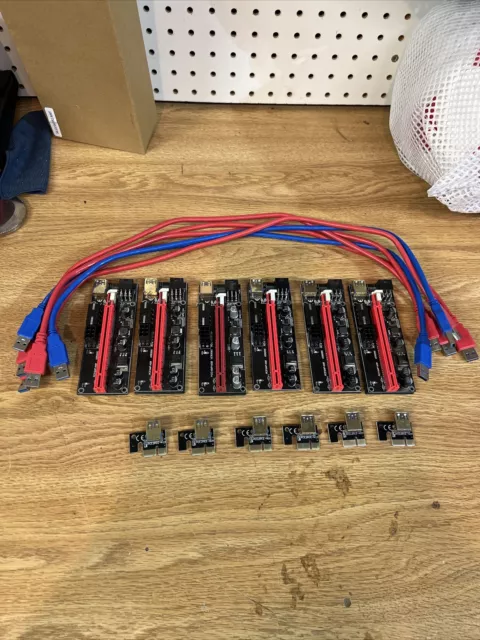 USB PCI-E Express 1 to 16x Extender Riser Card Adapter. set of 6