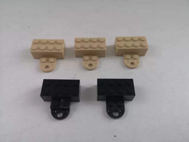 LEGO - 5 ladrillo imán bronceado/negro, modificado 2 x 4 base sellada 74188c01