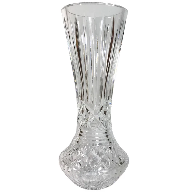 VINTAGE WATERFORD CRYSTAL Vase Ireland Acid Etched Signature 10” 59.92