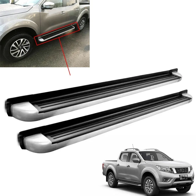 FIT NISSAN NAVARA NP300 Polished Aluminium Side Steps Running Boards
