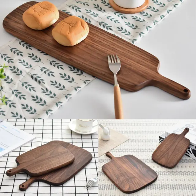 Walnut Wood Mini Cutting Board Chopping Block Small Bread Plate Tray] Fruit R8E6