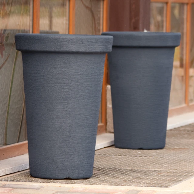 Blumenkübel Rund Welle Slim Einsatz Pflanzkübel Effekt 3D SET