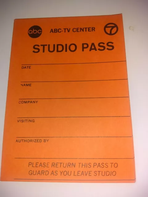 A.B.C. T.V. Center Studio pass. Sound Stages On Prospect Ave. Set of 12.