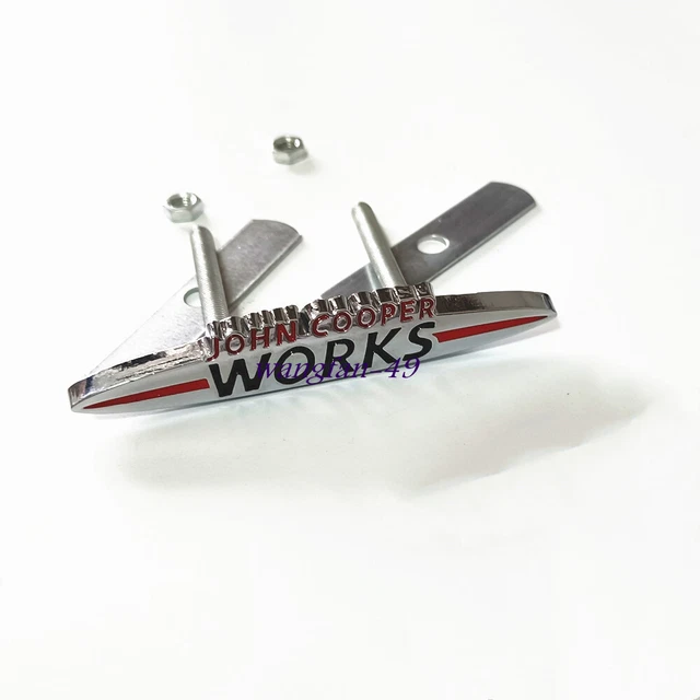 3D John Works Front Grill Badge JCW Decal 90MM For Mini R52 R57 R58 R6 F55 F56