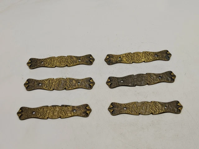 6pcs Lot Dresser Drawer Handle Pull Backplate Furniture Hardware Texture Vintage