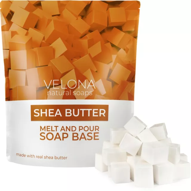 Shea Butter Soap Base Pre-Cut Cubes | SLS/SLES Free Glycerin Melt and Pour 2 LB