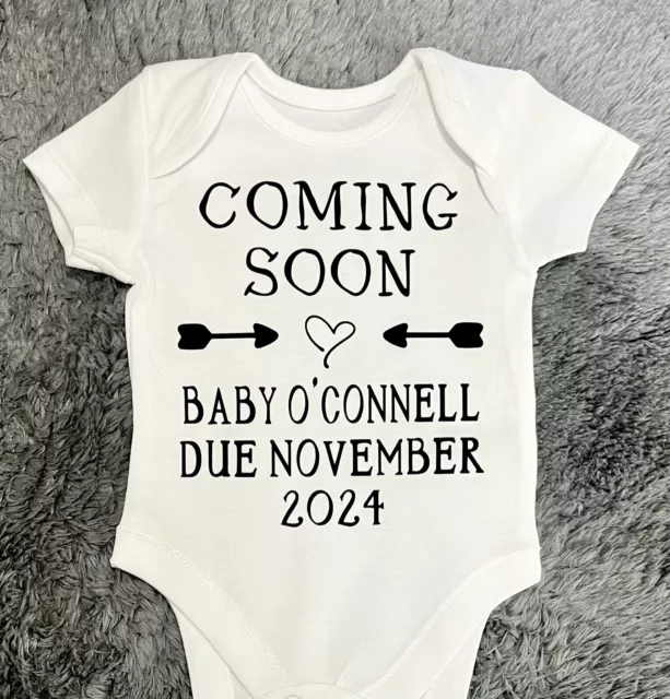 New Baby announcement vest Cute Pregnant Mummy’s FAST P&P  2024/ 2025 DUE