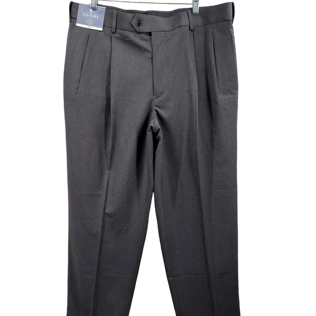 stafford travel sharkskin pleated dress pants stafford travel classic fit sharkskin pleated