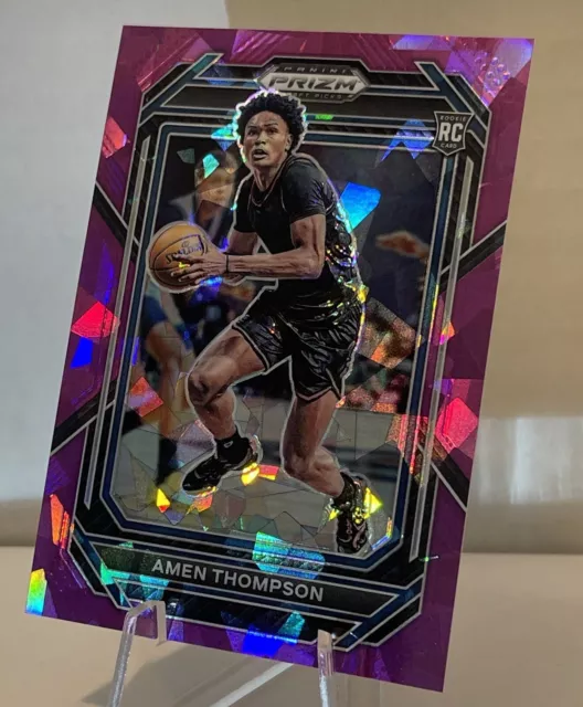 🔥 Amen Thompson -2023 Prizm Draft Picks Purple Cracked Ice #'d/149 Rockets 🔥 2