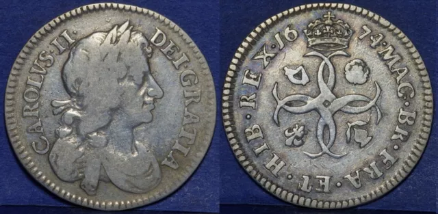 Charles Ii Silver Maundy Fourpence 1674, S.3384, Nice Example See Photos