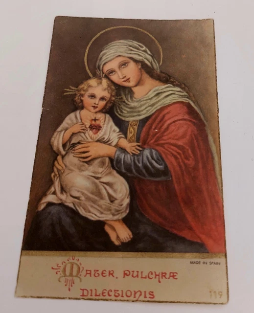 Estampa religiosa antigua mater pulchrae