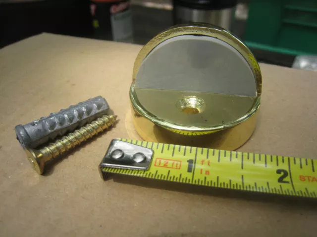 2 Polished Brass Door Stop Dome Floor Mount Bumpers #25-4610-PB Lot of 2 stops