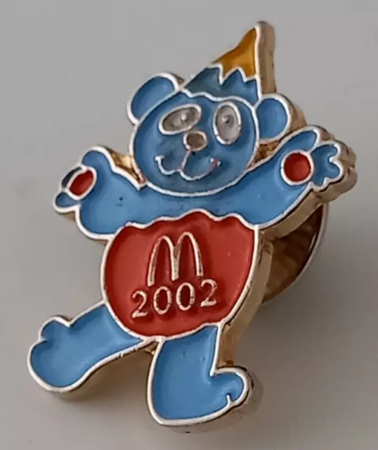 Vintage MacDonald's Blue Bear Enamel Pin Badge 2002