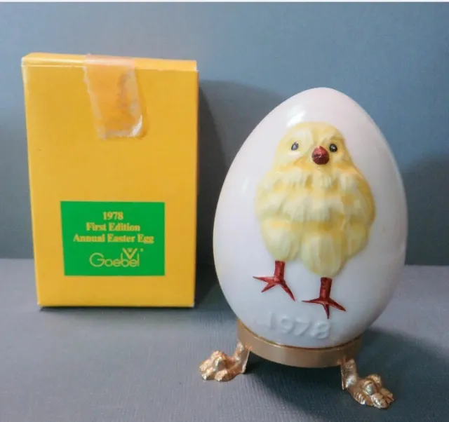 Goebel Annual Easter Egg First Edition 1978 Baby Chick W. Germany Porcelain
